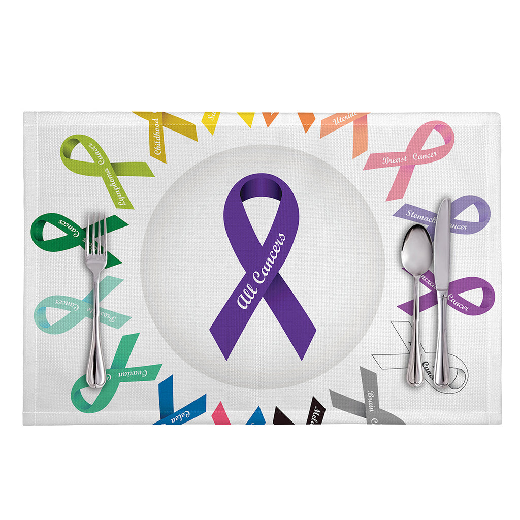 All Cancer Awareness Ribbons Print Placemat