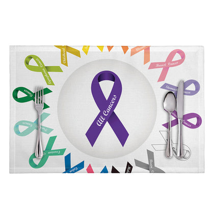 All Cancer Awareness Ribbons Print Placemat