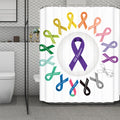All Cancer Awareness Ribbons Print Polyester Shower Curtain
