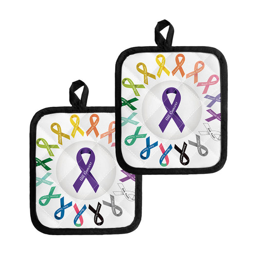 All Cancer Awareness Ribbons Print Pot Holders