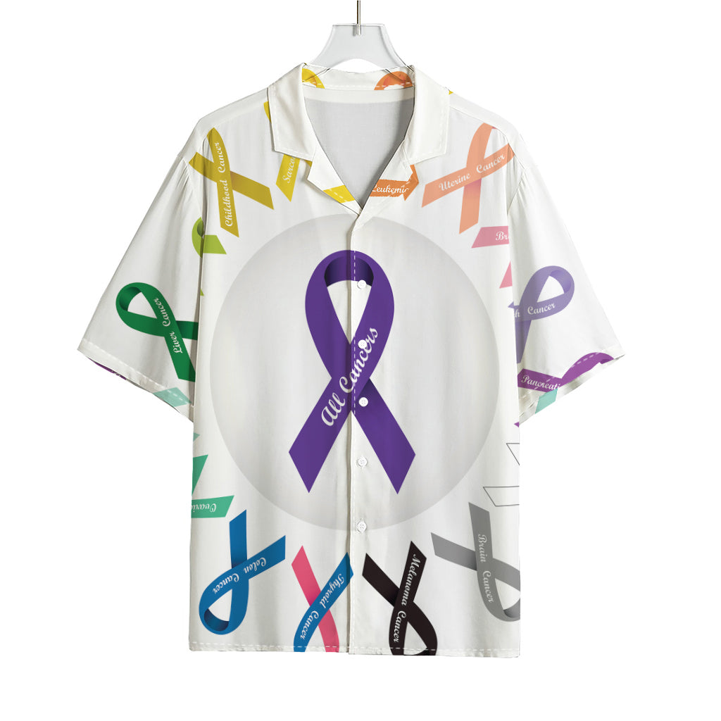 All Cancer Awareness Ribbons Print Rayon Hawaiian Shirt