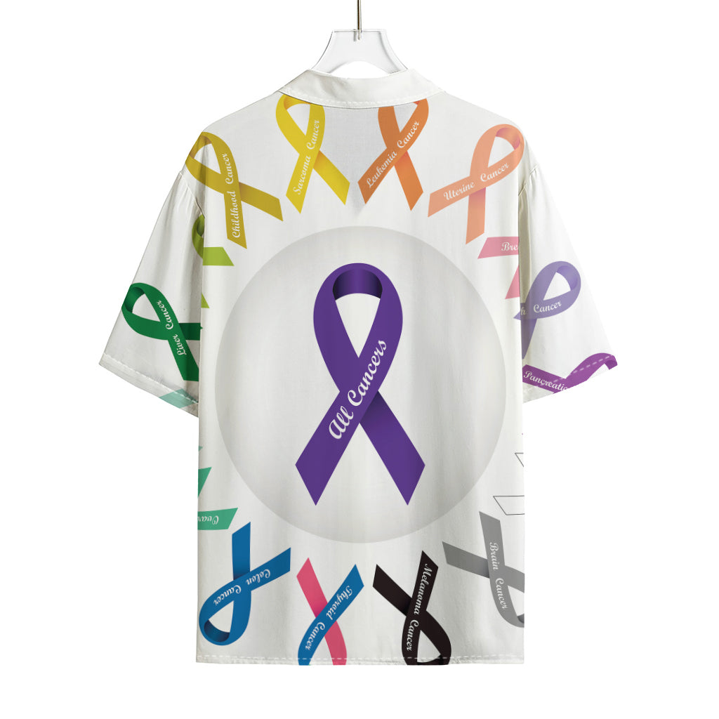 All Cancer Awareness Ribbons Print Rayon Hawaiian Shirt