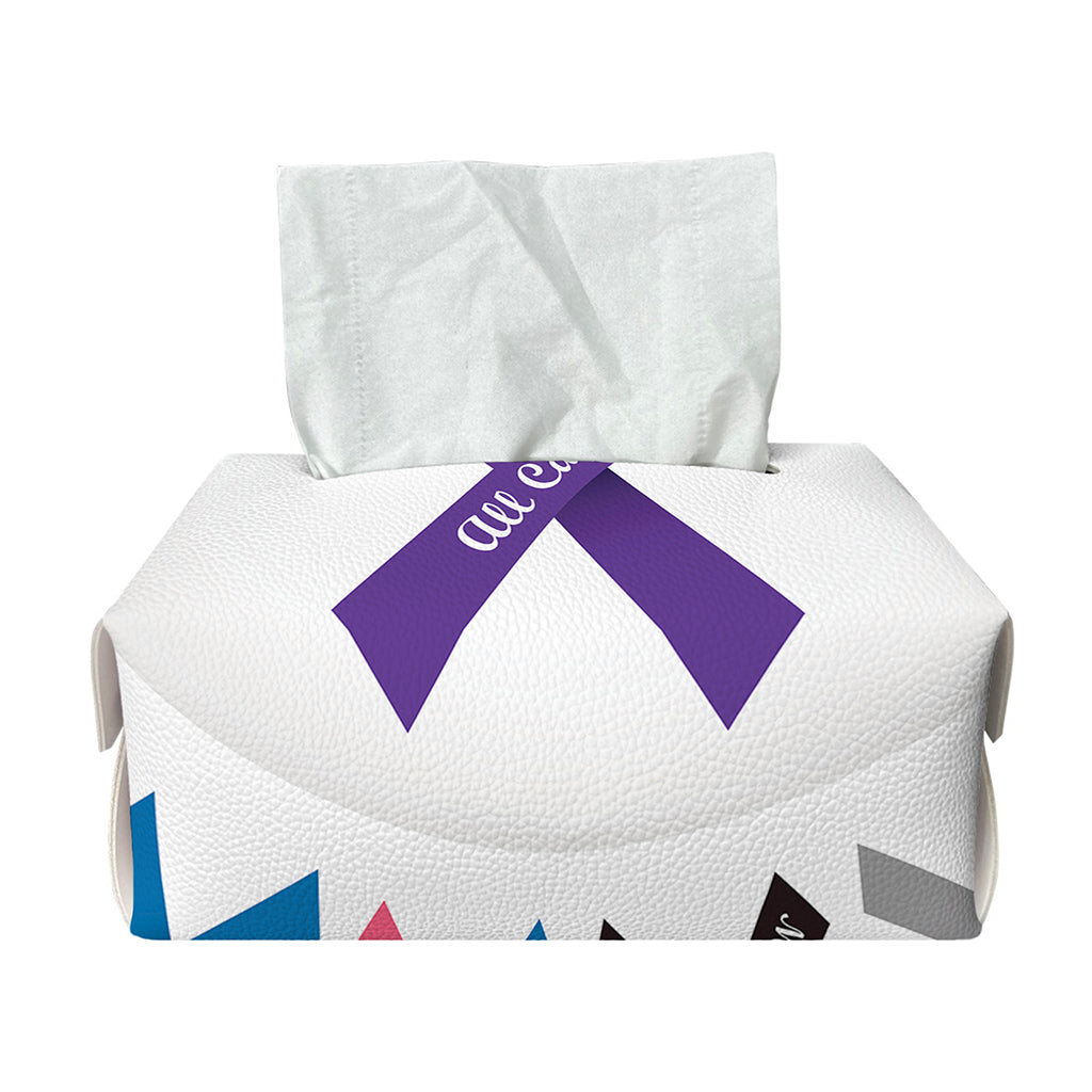 All Cancer Awareness Ribbons Print Rectangle Tissue Box Cover