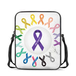 All Cancer Awareness Ribbons Print Rectangular Crossbody Bag