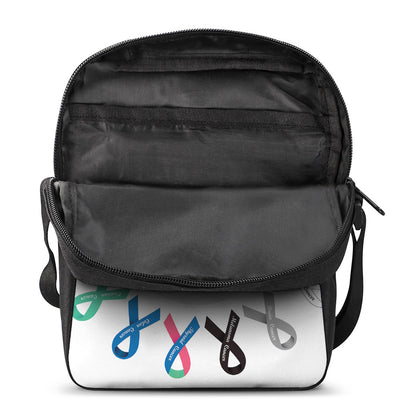 All Cancer Awareness Ribbons Print Rectangular Crossbody Bag