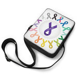 All Cancer Awareness Ribbons Print Rectangular Crossbody Bag