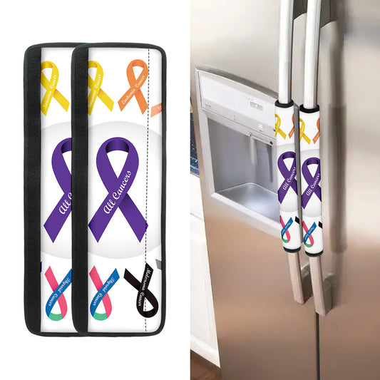 All Cancer Awareness Ribbons Print Refrigerator Handle Covers