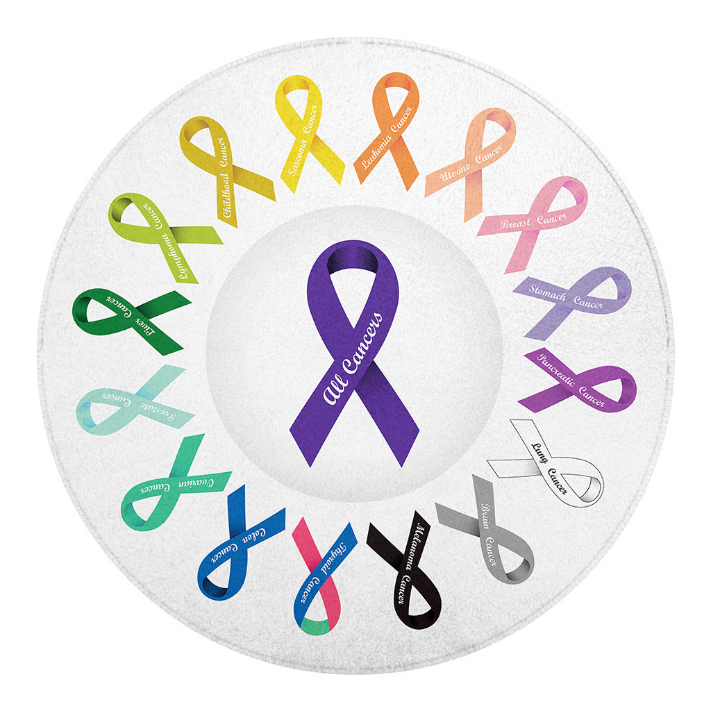 All Cancer Awareness Ribbons Print Round Blanket