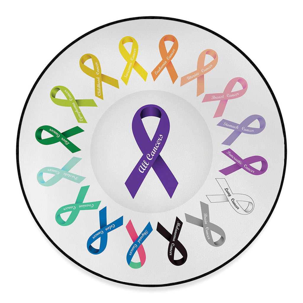 All Cancer Awareness Ribbons Print Round Floor Mat