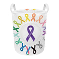 All Cancer Awareness Ribbons Print Round Laundry Basket