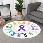All Cancer Awareness Ribbons Print Round Rug