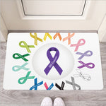 All Cancer Awareness Ribbons Print Rubber Doormat