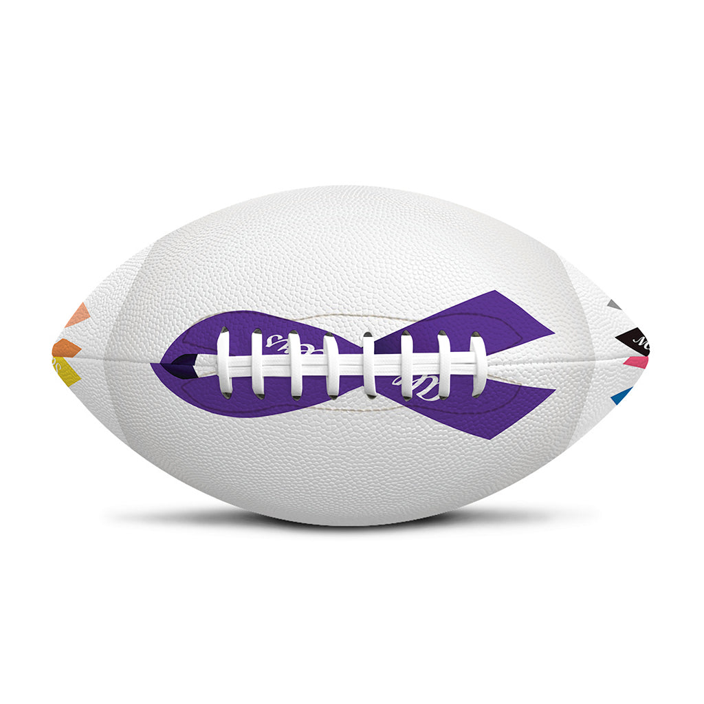 All Cancer Awareness Ribbons Print Rugby Ball