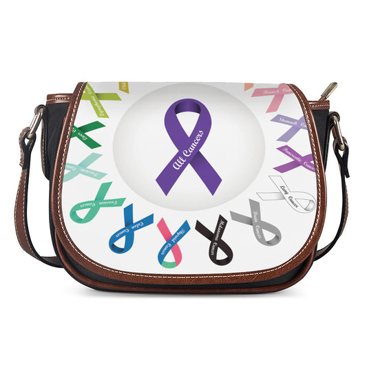 All Cancer Awareness Ribbons Print Saddle Bag