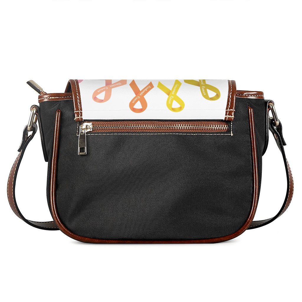 All Cancer Awareness Ribbons Print Saddle Bag