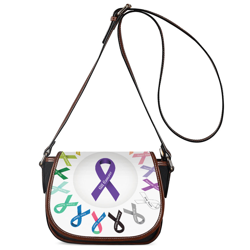 All Cancer Awareness Ribbons Print Saddle Bag