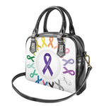 All Cancer Awareness Ribbons Print Shoulder Handbag