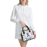 All Cancer Awareness Ribbons Print Shoulder Handbag