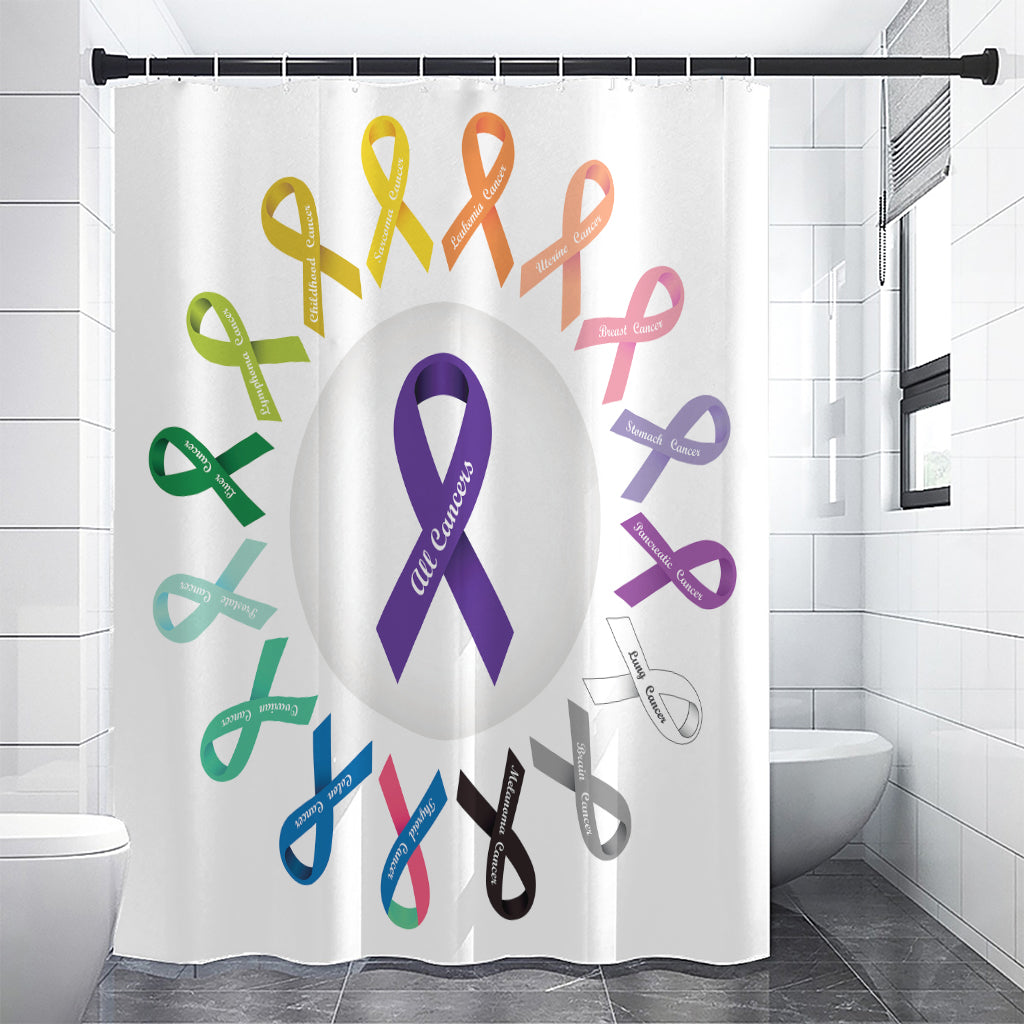 All Cancer Awareness Ribbons Print Shower Curtain