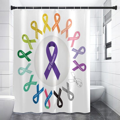 All Cancer Awareness Ribbons Print Shower Curtain