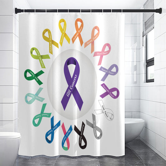 All Cancer Awareness Ribbons Print Shower Curtain