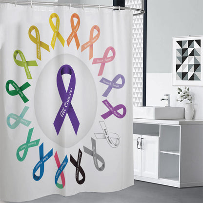 All Cancer Awareness Ribbons Print Shower Curtain