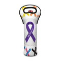 All Cancer Awareness Ribbons Print Single Neoprene Wine Tote
