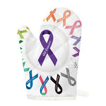 All Cancer Awareness Ribbons Print Single Oven Mitt