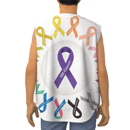 All Cancer Awareness Ribbons Print Sleeveless Baseball Jersey