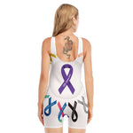 All Cancer Awareness Ribbons Print Sleeveless One Piece Swimsuit
