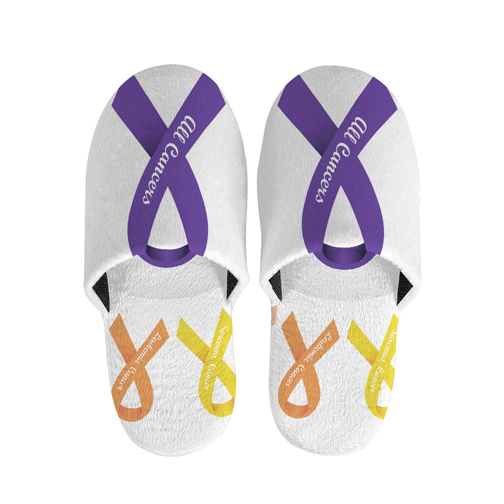 All Cancer Awareness Ribbons Print Slippers