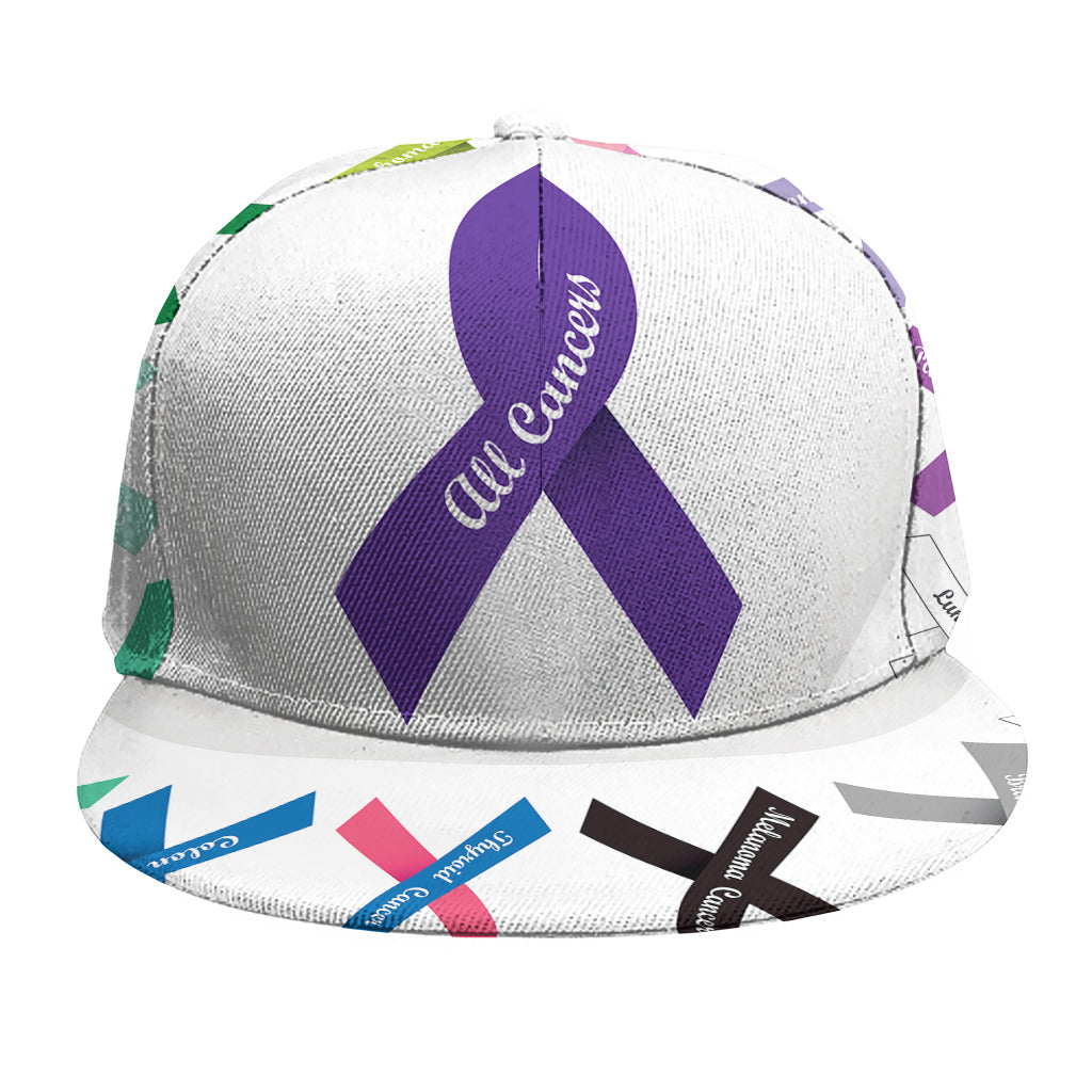 All Cancer Awareness Ribbons Print Snapback Cap