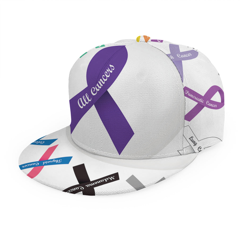 All Cancer Awareness Ribbons Print Snapback Cap