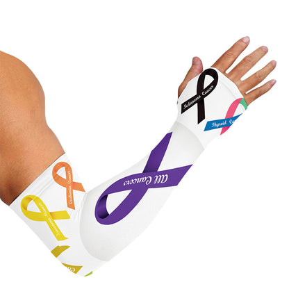 All Cancer Awareness Ribbons Print Sun Protection Arm Sleeves