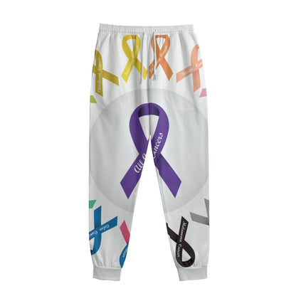 All Cancer Awareness Ribbons Print Sweatpants