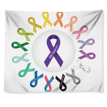 All Cancer Awareness Ribbons Print Tapestry