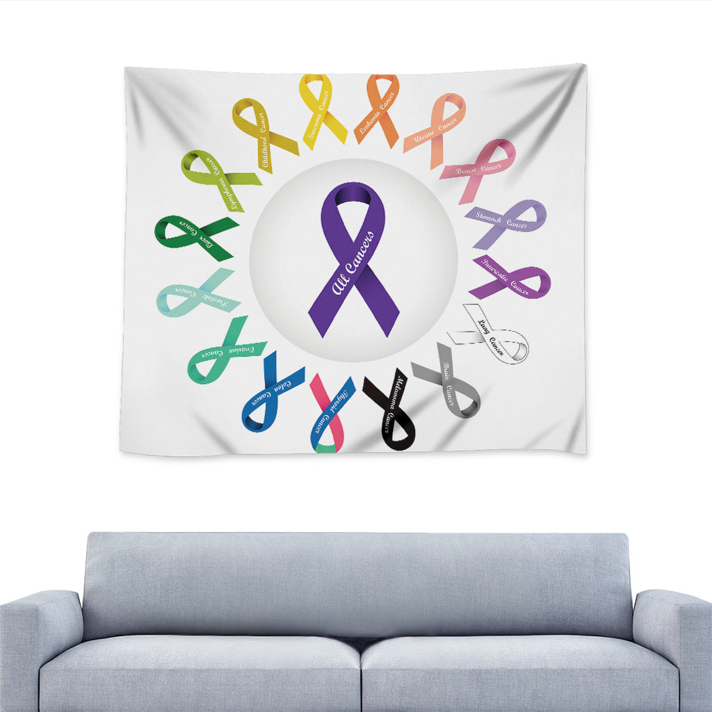 All Cancer Awareness Ribbons Print Tapestry