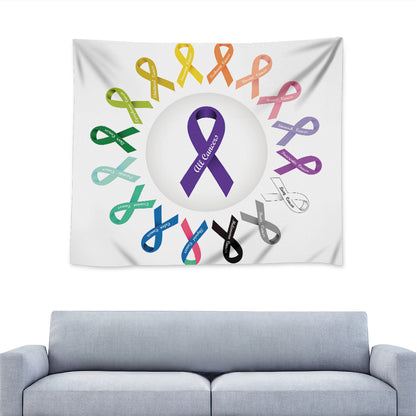 All Cancer Awareness Ribbons Print Tapestry