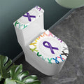 All Cancer Awareness Ribbons Print Toilet Lid And Tank Cover Set