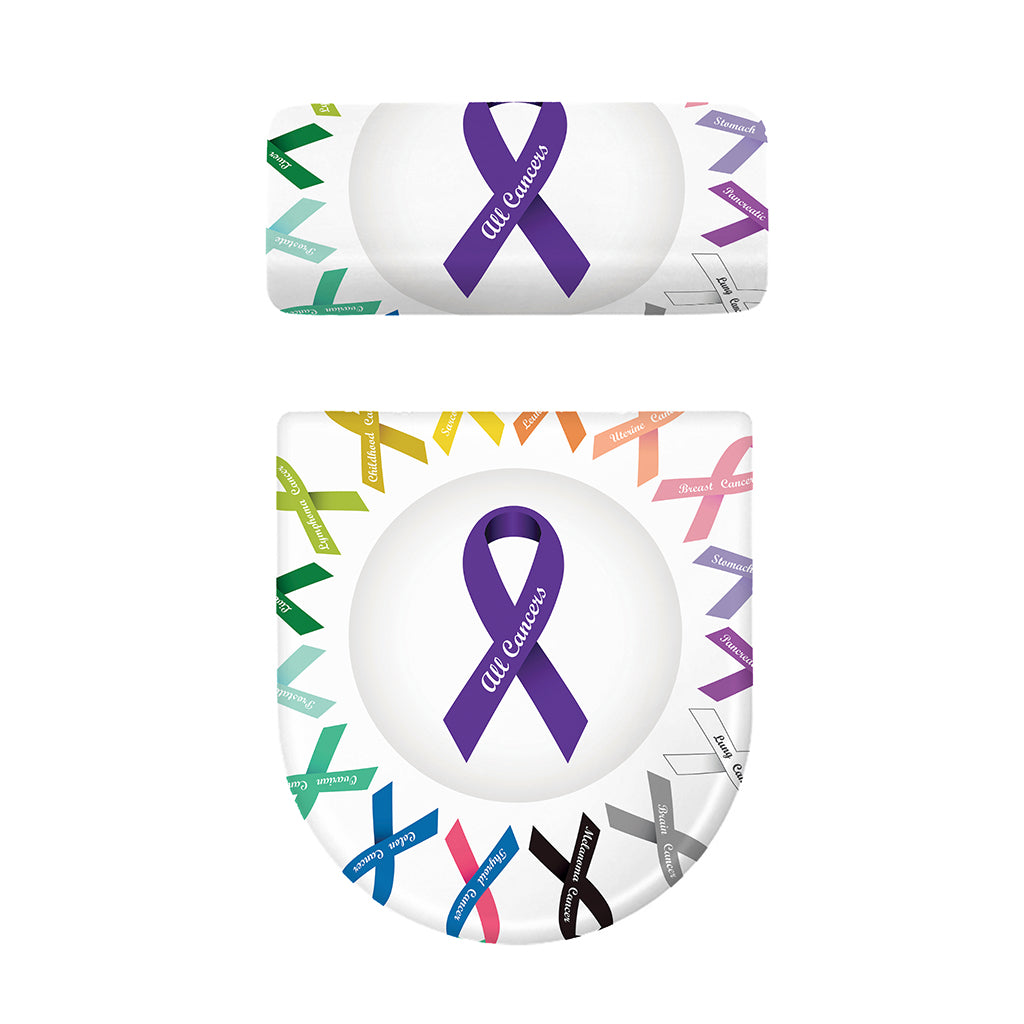 All Cancer Awareness Ribbons Print Toilet Lid And Tank Cover Set