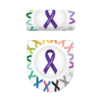 All Cancer Awareness Ribbons Print Toilet Lid And Tank Cover Set