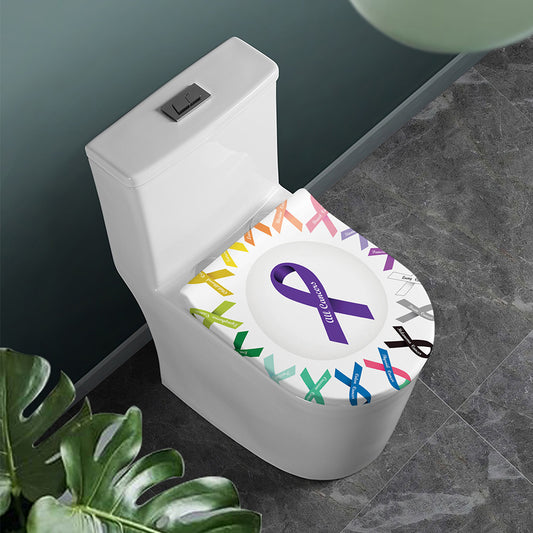 All Cancer Awareness Ribbons Print Toilet Lid Cover