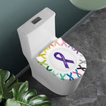 All Cancer Awareness Ribbons Print Toilet Lid Cover