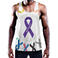 All Cancer Awareness Ribbons Print Men's Workout Tank Top