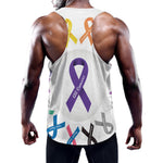All Cancer Awareness Ribbons Print Training Tank Top