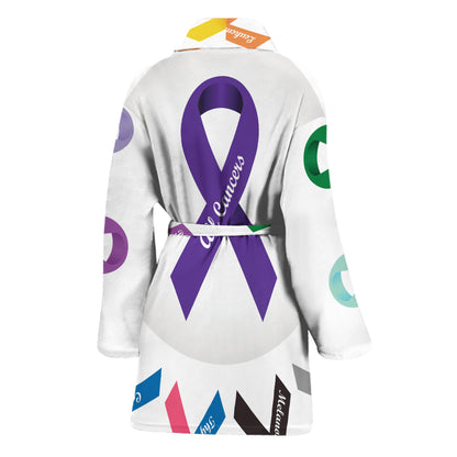 All Cancer Awareness Ribbons Print Women's Bathrobe