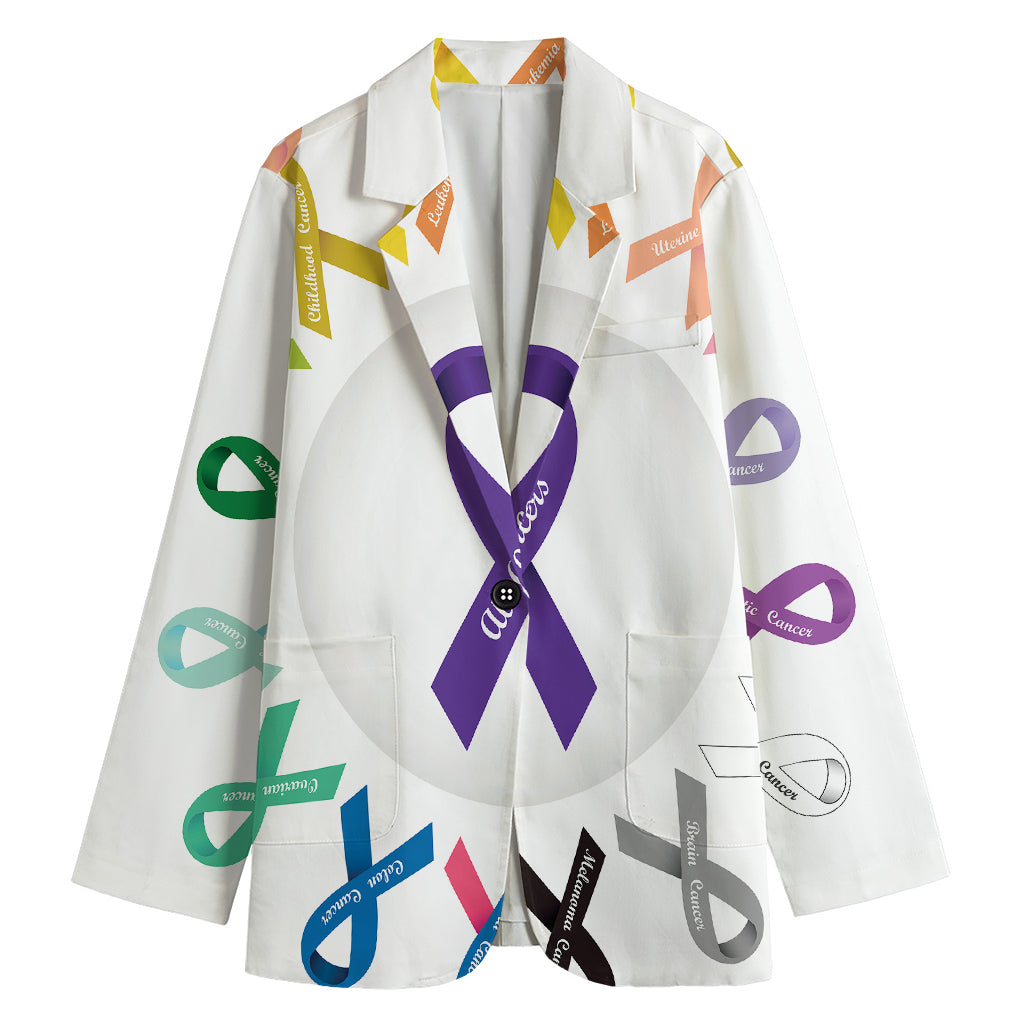 All Cancer Awareness Ribbons Print Women's Blazer