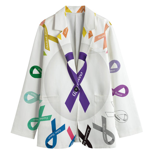 All Cancer Awareness Ribbons Print Women's Blazer