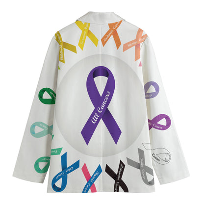 All Cancer Awareness Ribbons Print Women's Blazer