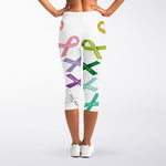 All Cancer Awareness Ribbons Print Women's Capri Leggings